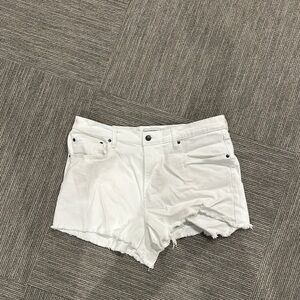 Abercrombie White Denim Cutoff Shorts